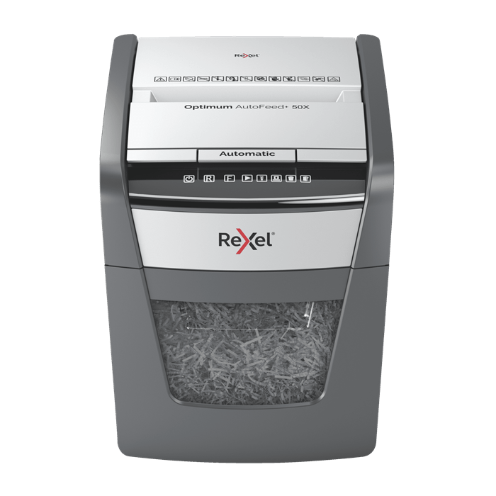 Rexel Optimum AutoFeed+ 50X Automatic Cross Cut Paper Shredder P4