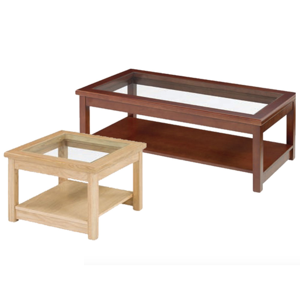 Contemporary Coffee Table with Glass Inlay